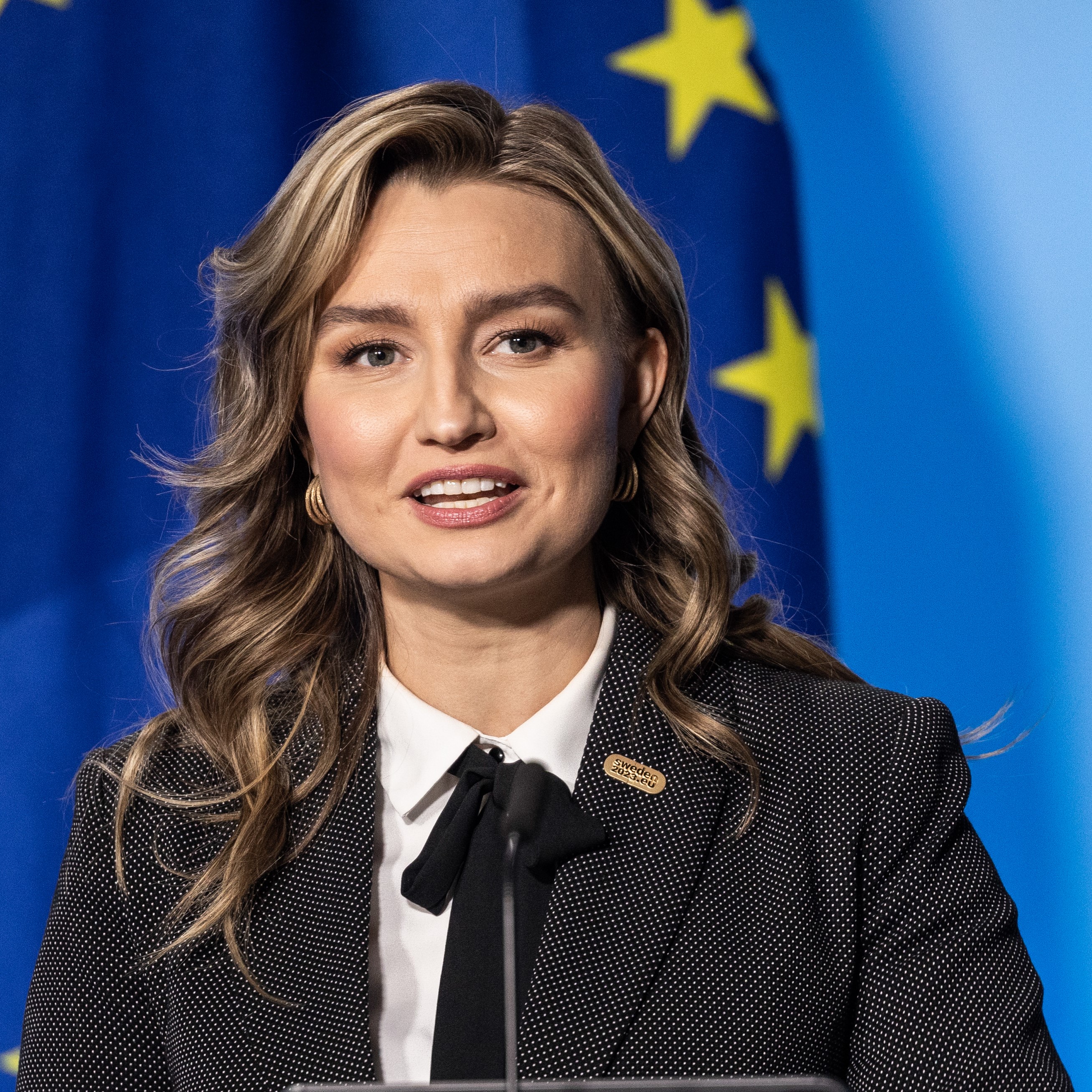 Ebba Buschová, švédská ministryně energetiky, obchodu a průmyslu a místopředsedkyně vlády