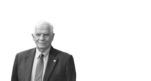 Josep Borrellin muotokuva mustavalkoisena.